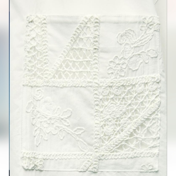 POPLIN SHIRT WITH LACE POCKET SIZE M - Picture 5 of 6